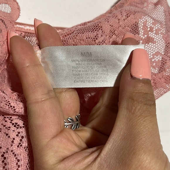 Boutique Pink Lace Mesh Slip Dress Size M - Picture 5 of 7